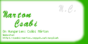 marton csabi business card