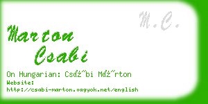 marton csabi business card